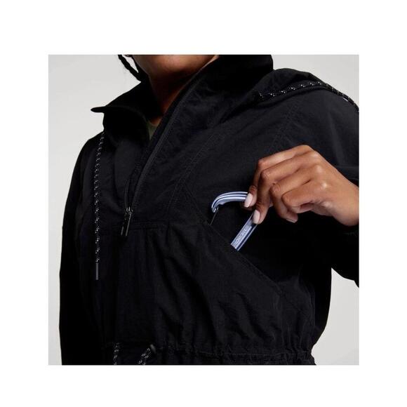 CALIA Windbreaker Womens Size M Black Hooded Anorak Pullover Water Repellent Act - Picture 7 of 9
